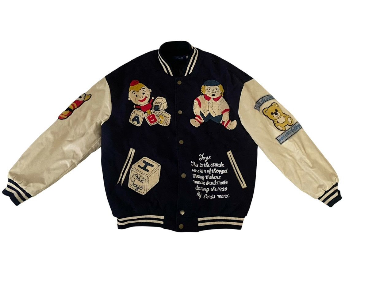 Vintage Vintage Navy and white varsity jacket Size US L / EU 52-54 / 3 - 1 Thumbnail