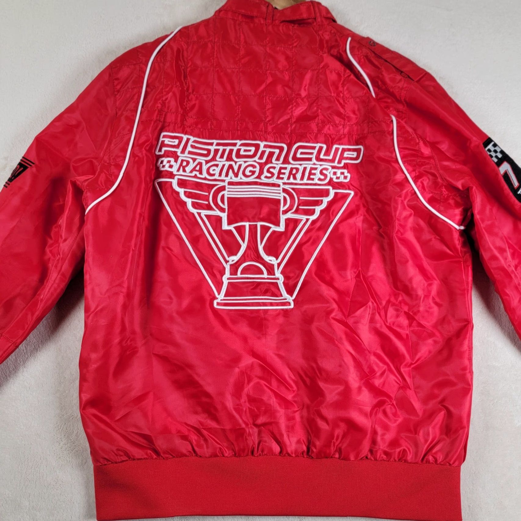 Members Only VINTAGE Members Only Jacket Red Race Bomber Jacket Mens M Red Lightweight Zip Shell Camel Racing 90s Size US M / EU 48-50 / 2 - 2 Thumbnail