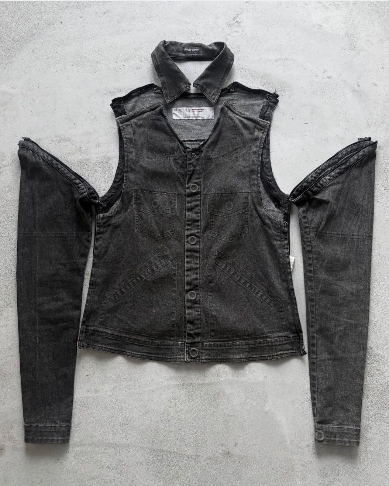 Undercover SS1999 UNDERCOVER "Relief" Small Parts Denim Trucker Jacket Size US S / EU 44-46 / 1 - 3 Thumbnail