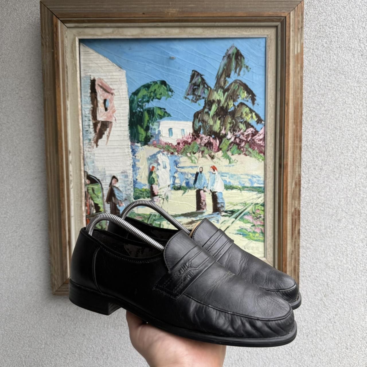 Vintage Loafers black Leather Vintage 90s Size US 10.5 / EU 43-44 - 1 Thumbnail