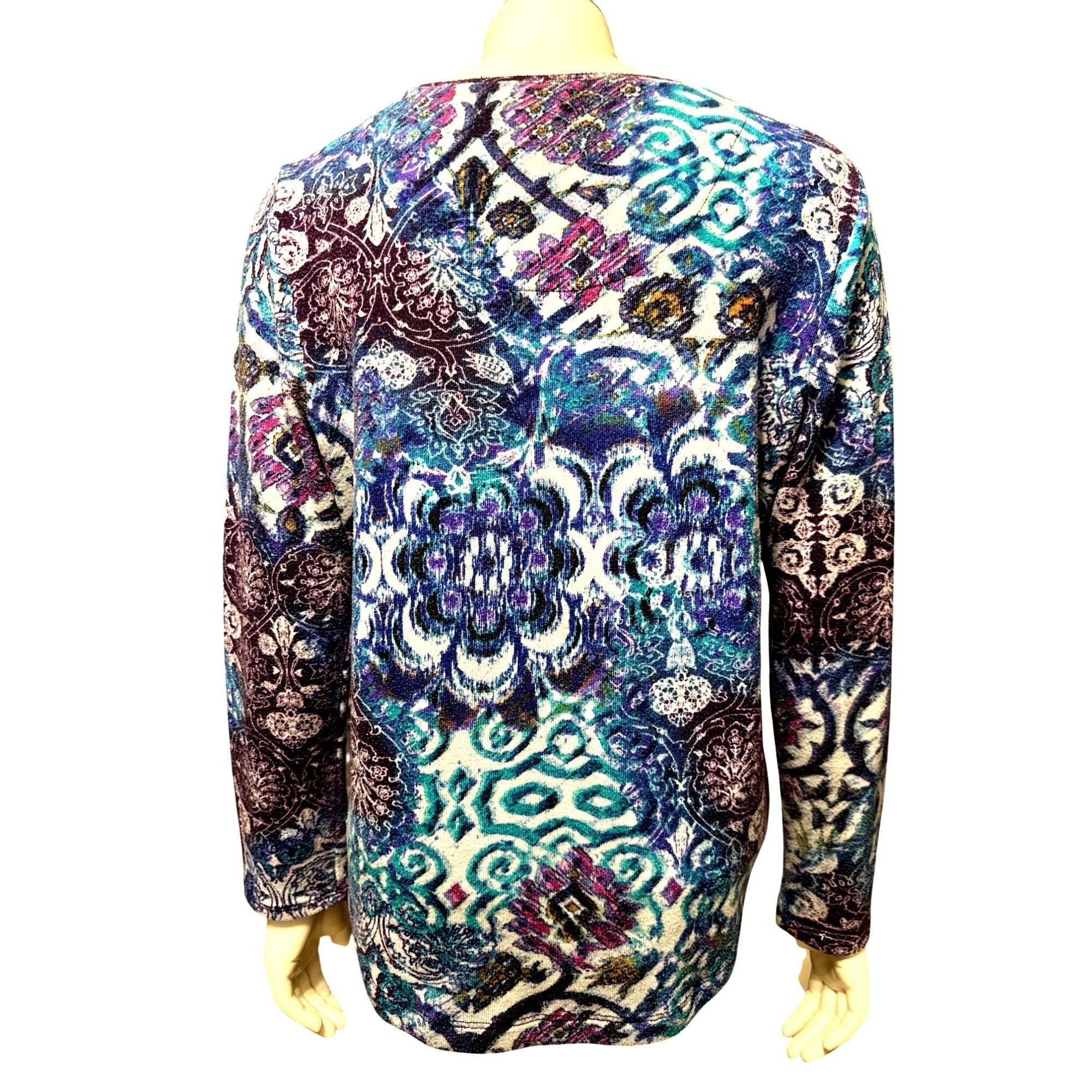 Chicos Chicos Long Sleeve Top Multicolored Paisley Print Blouse Boh Size M / US 6-8 / IT 42-44 - 3 Thumbnail
