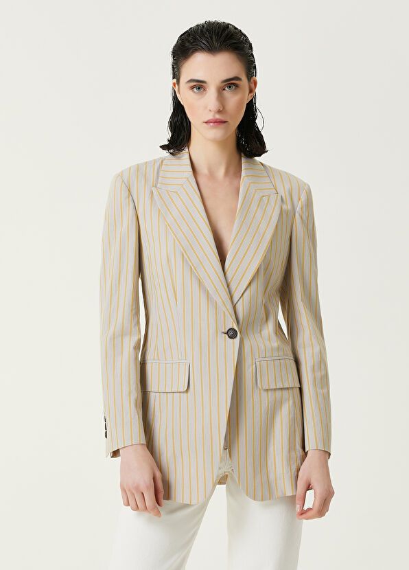 Brunello Cucinelli o1y0725 Blazer in Sand/Yellow Size M / US 6-8 / IT 42-44 - 1 Thumbnail