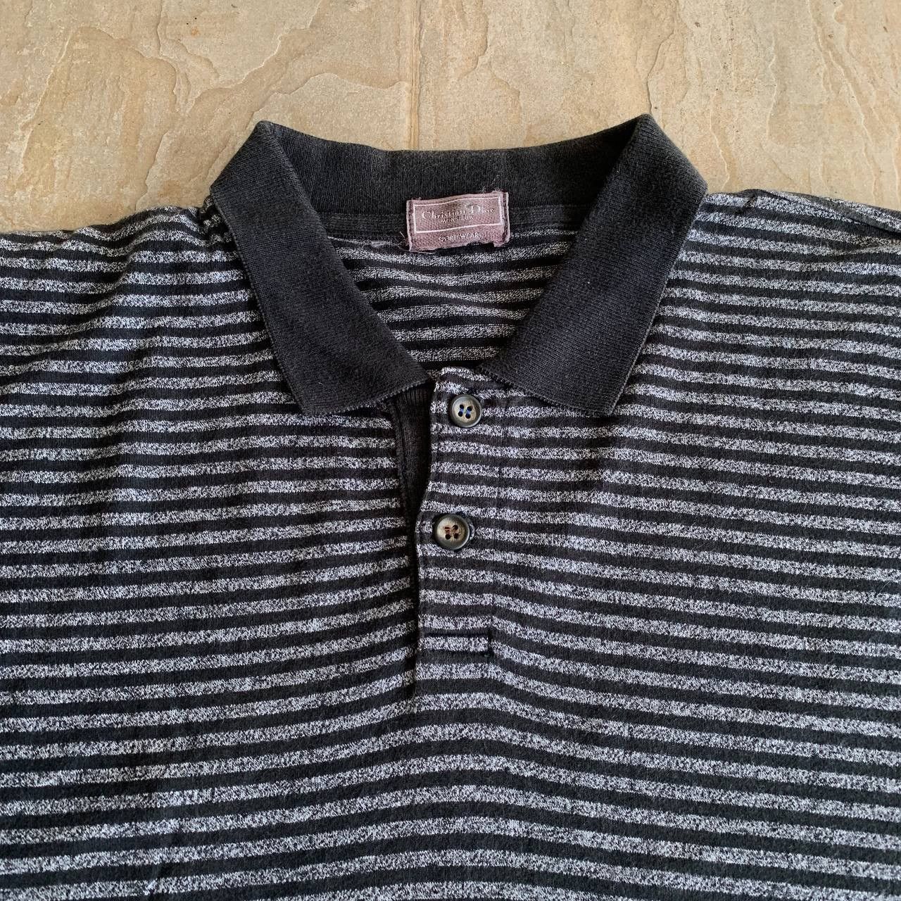 Christian Dior Monsieur Vintage CHRISTIAN DIOR MONSIEUR Striped Polo T-shirt Size US L / EU 52-54 / 3 - 3 Thumbnail