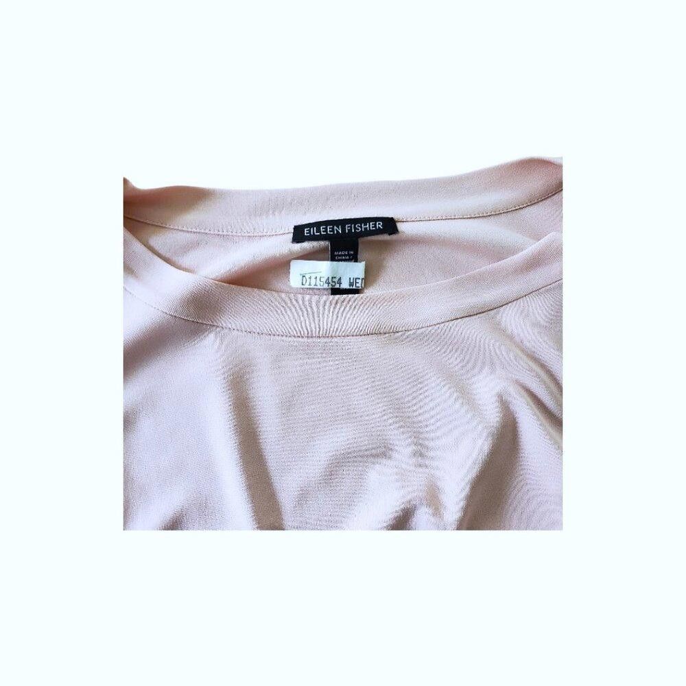 Eileen Fisher CT200 Eileen Fisher Scoop 100% Silk Peach Blouse L Size L / US 10 / IT 46 - 3 Thumbnail
