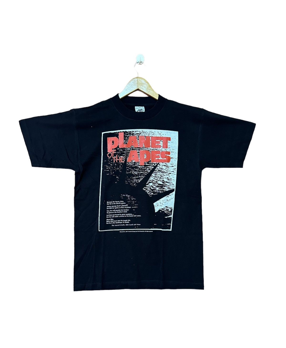 image of 1996 Planet Of The Apes Movie Film Promo T-Shirts in Black, Men's (Size Large)
