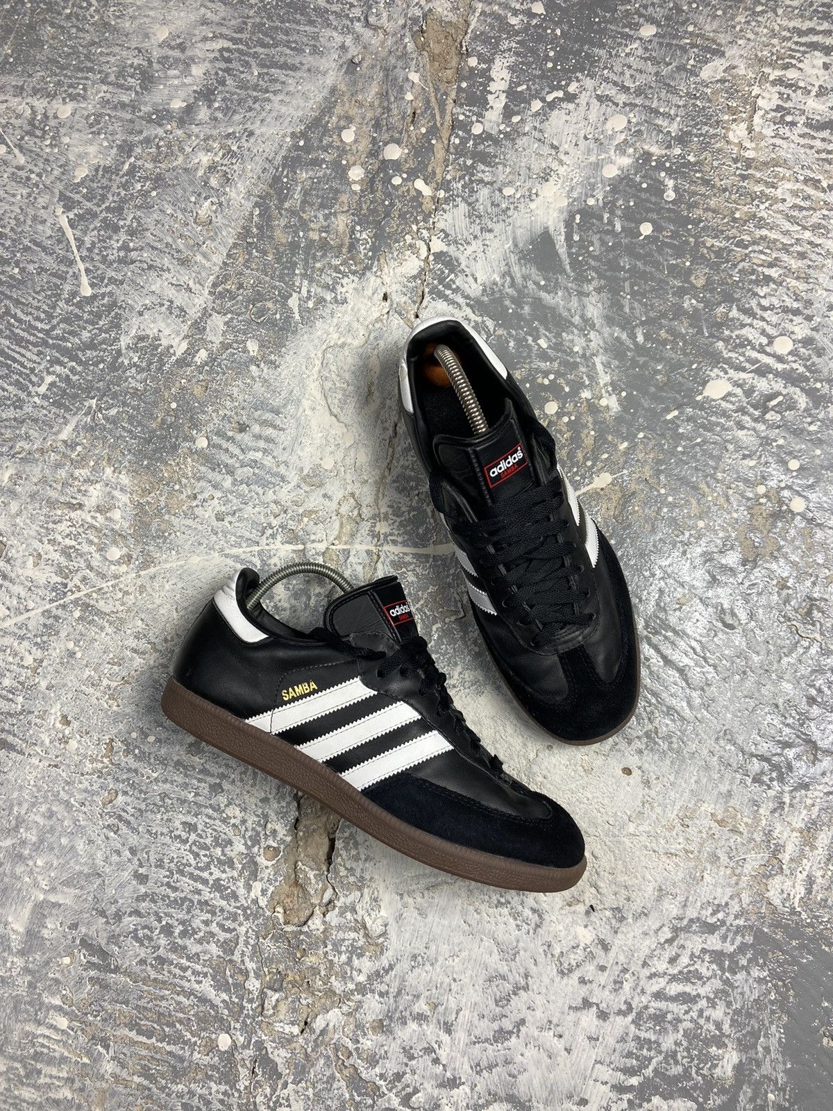 Vintage Adidas Samba 2013 Mens Leather Sneakers Casual Shoes in Black (Size 8)