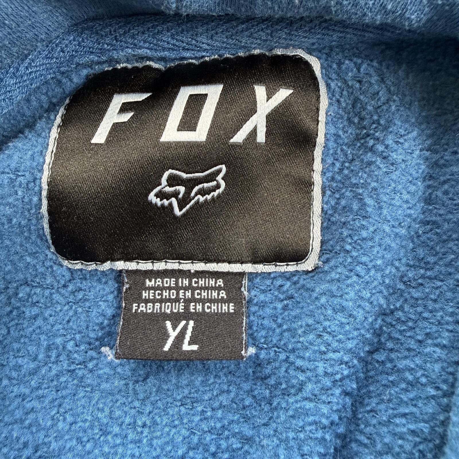 Fox Racing Fox Racing Hoodie Youth L Blue Big Pullover Y2K Sweatshirt Size US L / EU 52-54 / 3 - 4 Thumbnail
