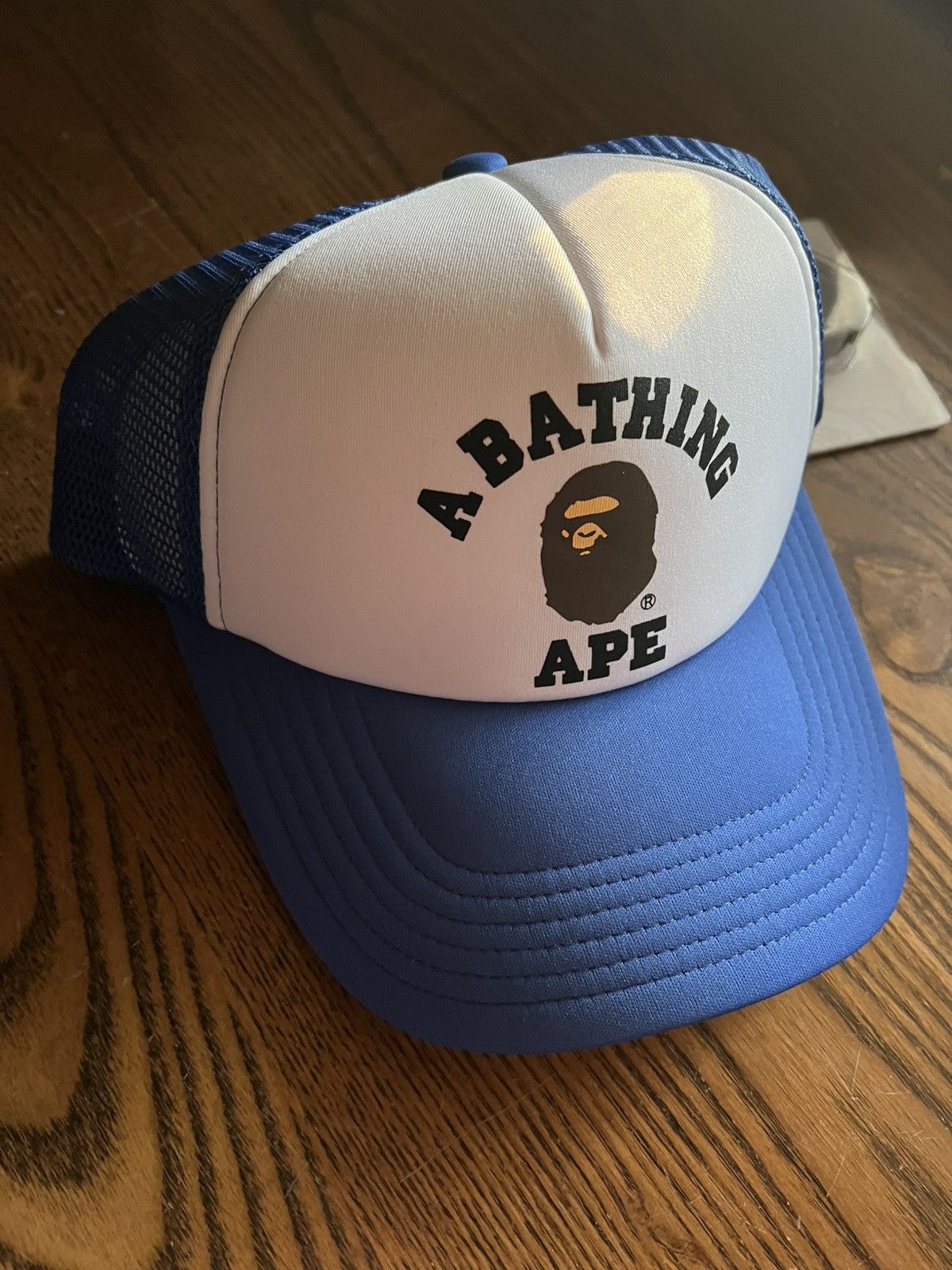 Bape Bape College Mesh Trucker Hat - Blue Size ONE SIZE - 7 Thumbnail