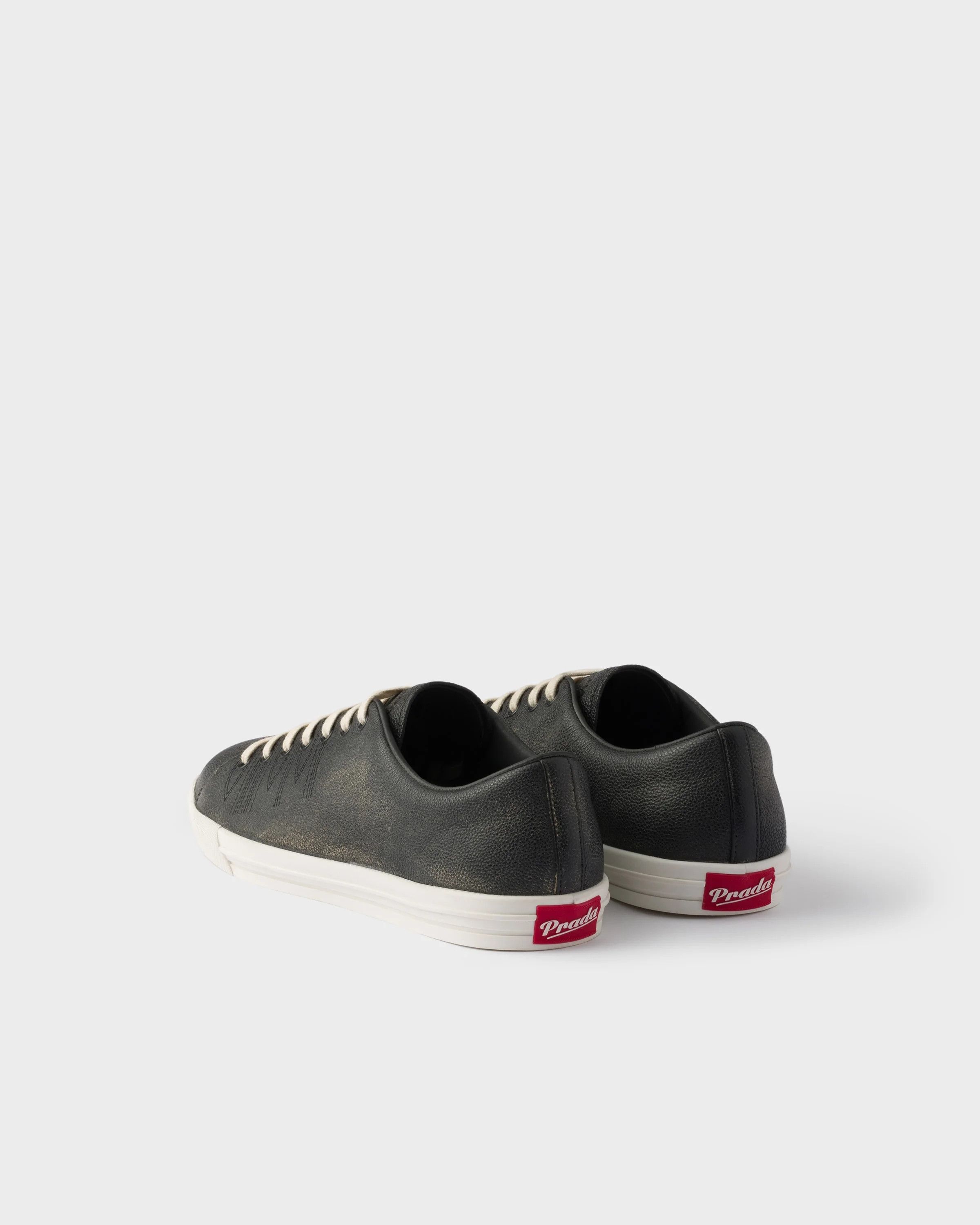 Prada o1w1db10426 Aged-Effect Leather Sneakers in Black Size US 11 / EU 44 - 5 Thumbnail
