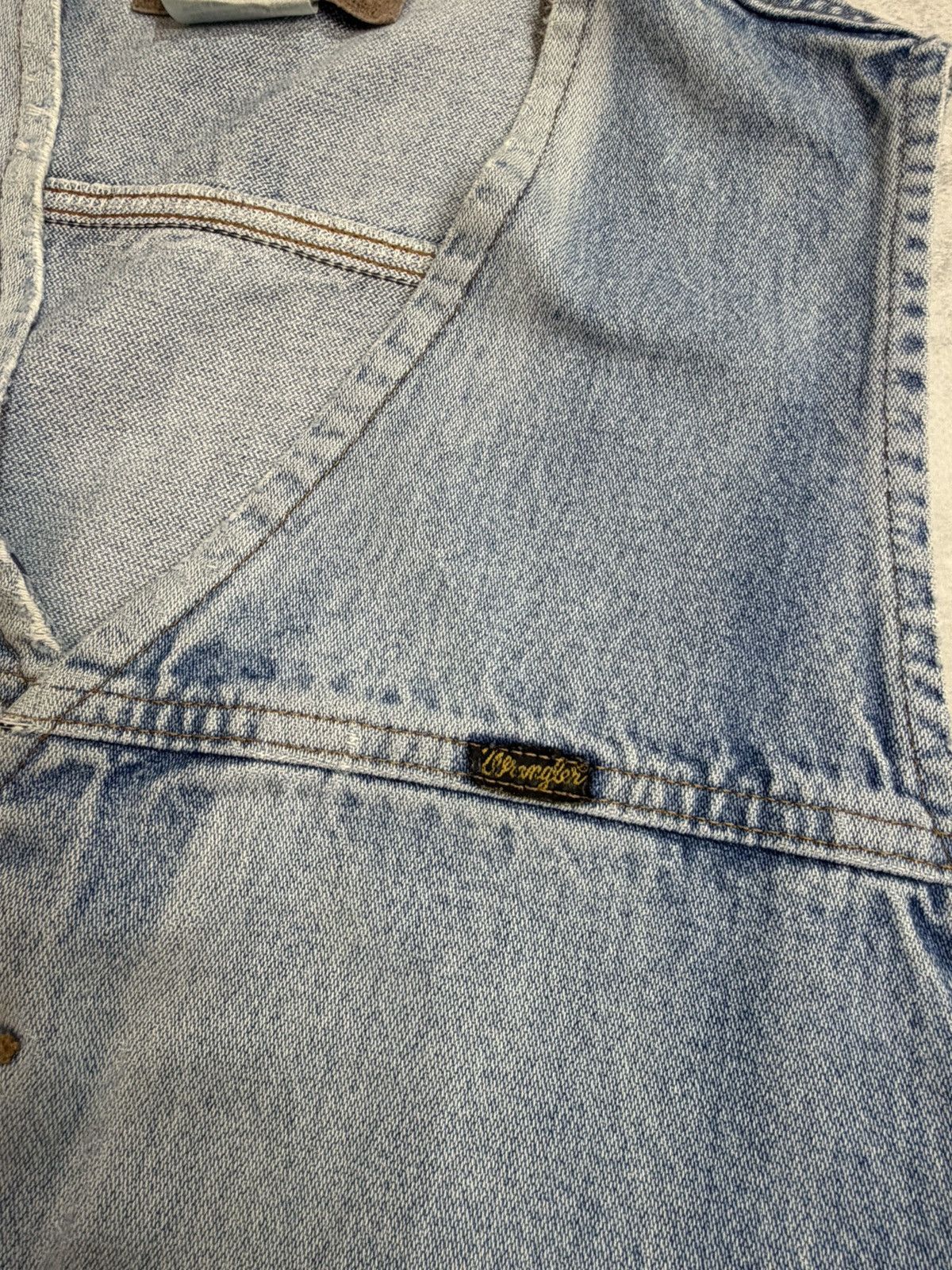 Wrangler Wrangler Men's Blue Jean Western Cowboy Waistcoat 90s Size US XL / EU 56 / 4 - 5 Thumbnail
