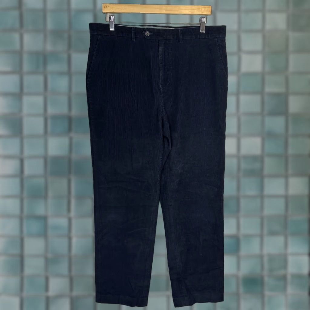 Ralph Lauren Lauren Ralph Lauren Corduroy Pants Mens 36x32 Navy Blue Cotton Flat Front Straight Leg Classic Fit Pants Size US 36 / EU 52 - 1 Thumbnail