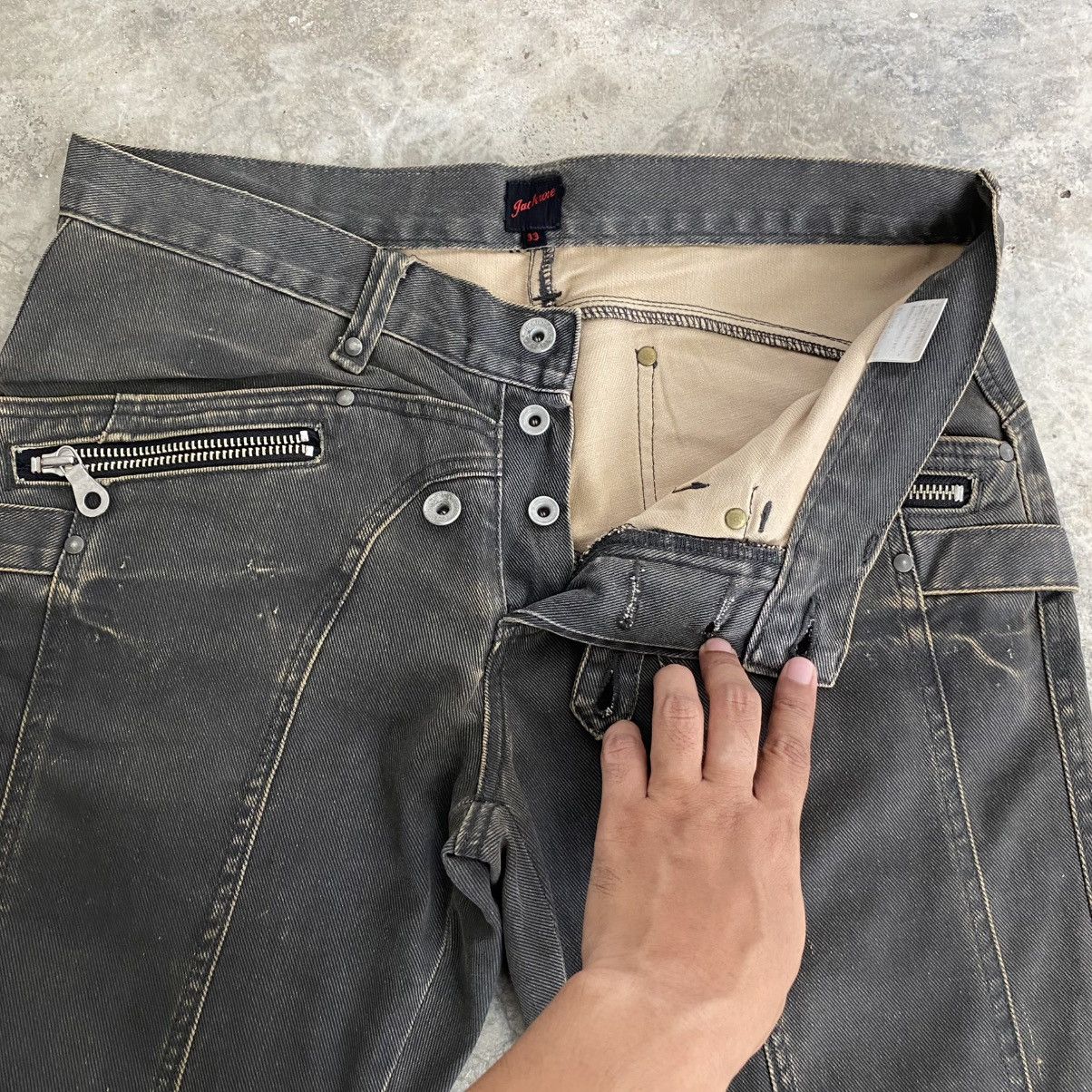 JACKROSE 2000’s Jackrose Coated Panelled Super Flared Jeans Size US 32 / EU 48 - 10 Thumbnail