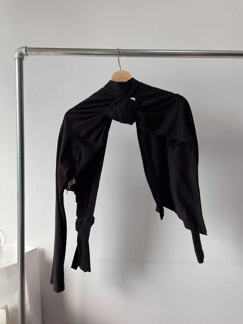 Comme des Garcons Comme Des Garcons size 均码 Knotted Black Short Cardigan Jack Size XS / US 0-2 / IT 36-38 - 2 Thumbnail