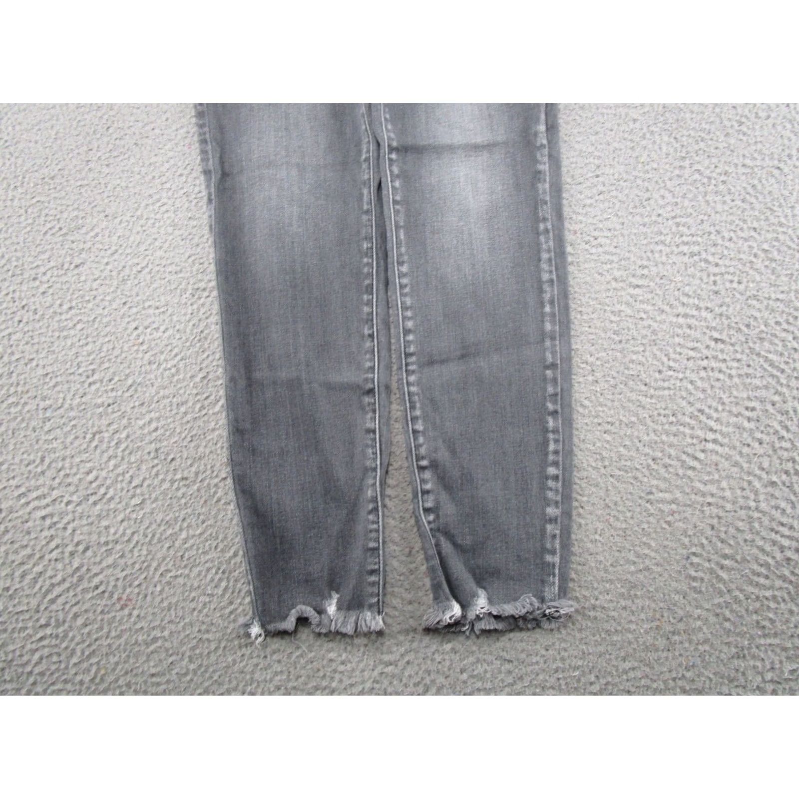 Vintage Kancan Jeans Womens Gray Stretch Denim High Rise Distressed Ankle Size 28 Regular 5-Pocket Penny? Size 28" / US 6 / IT 42 - 2 Thumbnail