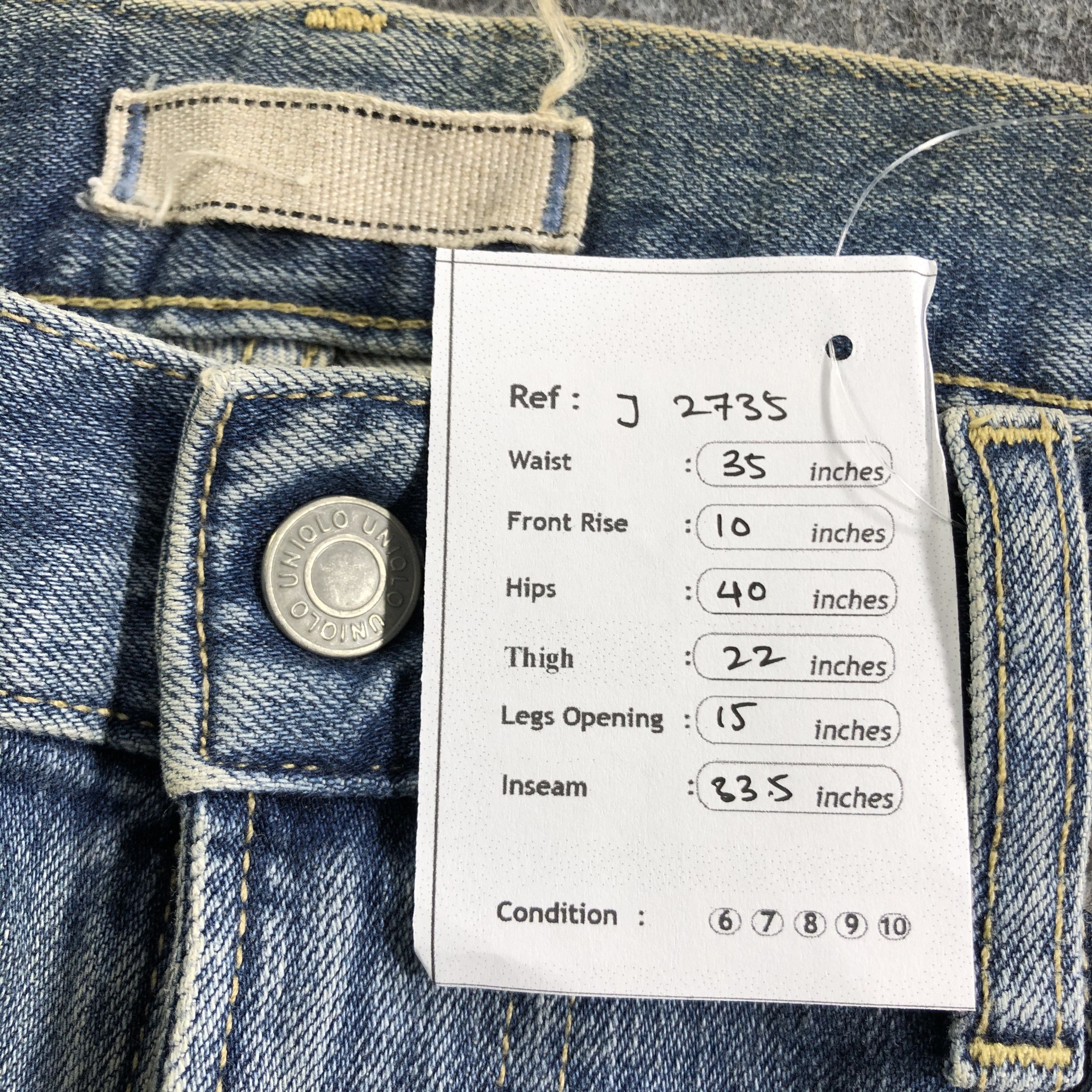 Japanese Brand Uniqlo Jeans Light Wash Redline Denim -J2735 Size US 35 - 9 Thumbnail