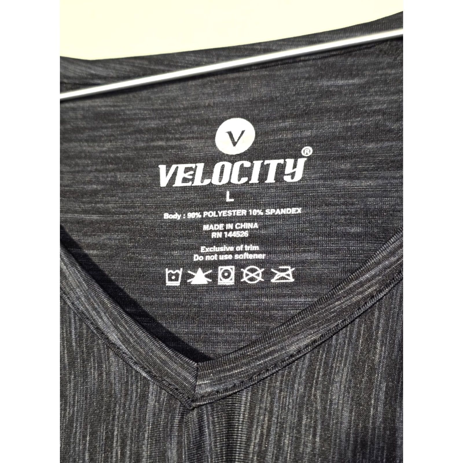 Vintage Velocity Shirt Women L Black Spacedye Short Sleeve Athletic T-Shirt V-Neck Pullover Basic Fall Spring Summer Winter Activewear Velocity Size L / US 10 / IT 46 - 3 Thumbnail