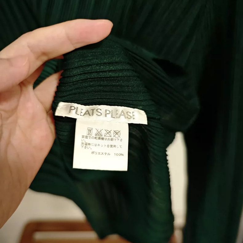 Issey Miyake Issey Miyake size:3 Green pleated long-sleeved shirt Size S / US 4 / IT 40 - 2 Thumbnail