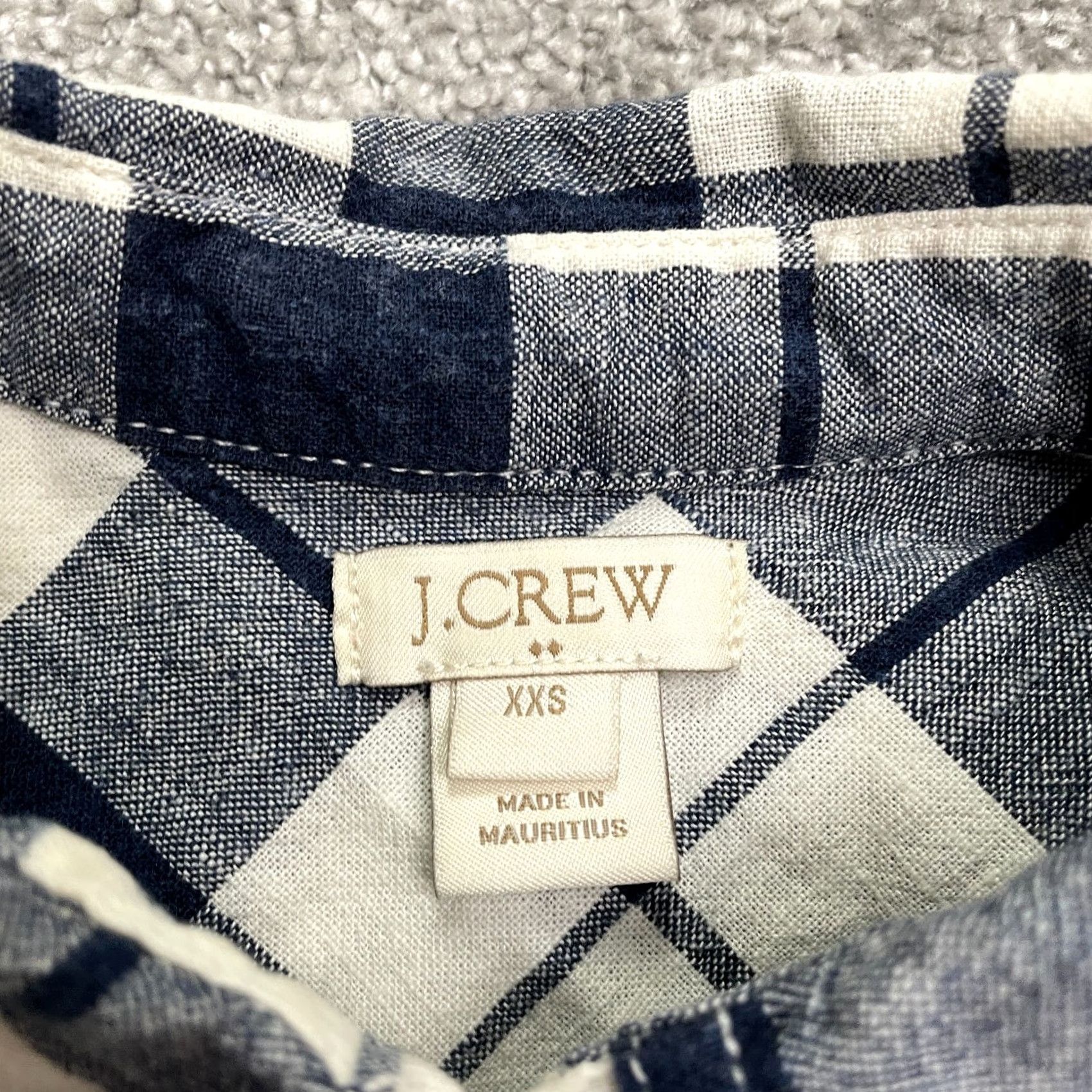 J.Crew J.CREW Shirt Women XXS Blue White Plaid Long Sleeve Cotton Casual Button Up Regular Fit Size XXS / US 00 / IT 34 - 4 Thumbnail