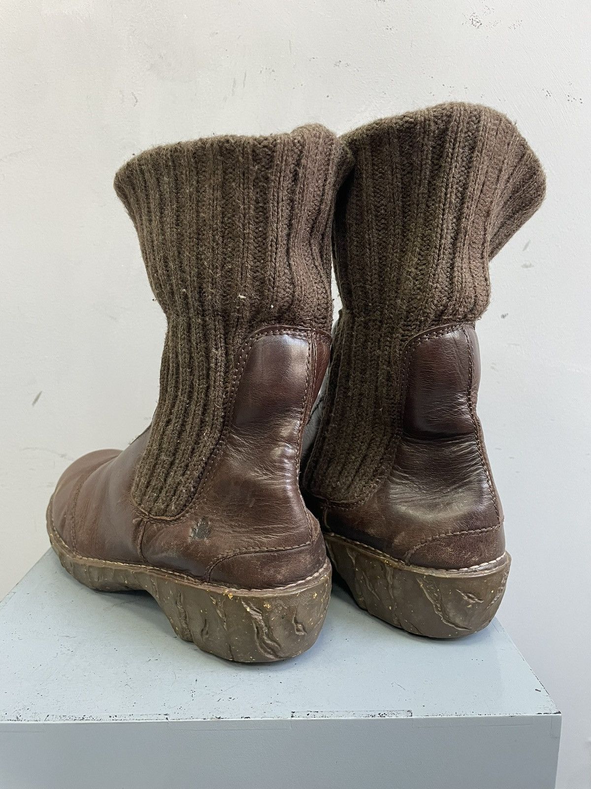 New Rock Avant garde style Brown Leather Boots Casual Style japanese Size US 8 / EU 41 - 7 Thumbnail