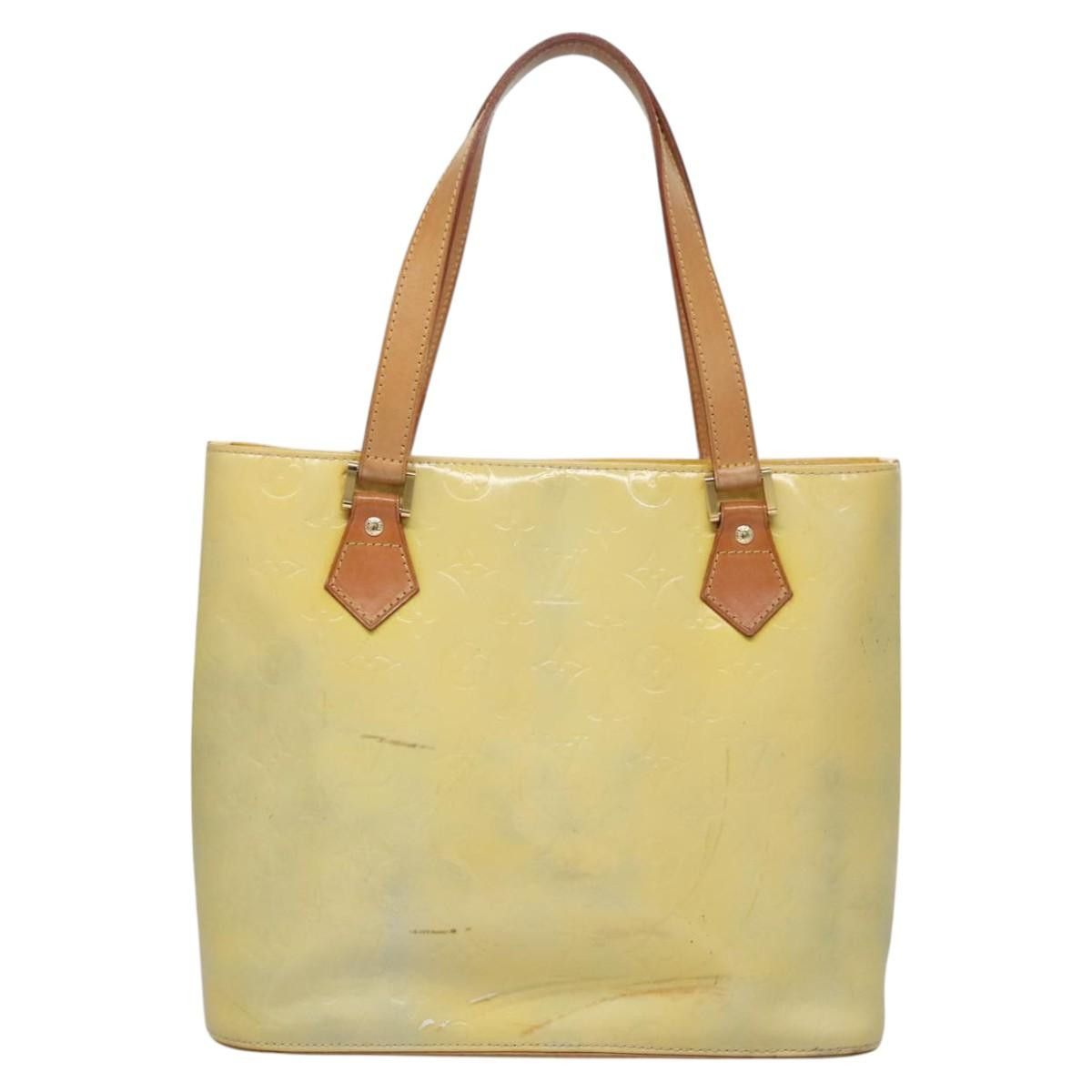 Louis Vuitton LOUIS VUITTON Monogram Vernis Houston Hand Bag Baby Blue Size ONE SIZE - 3 Thumbnail