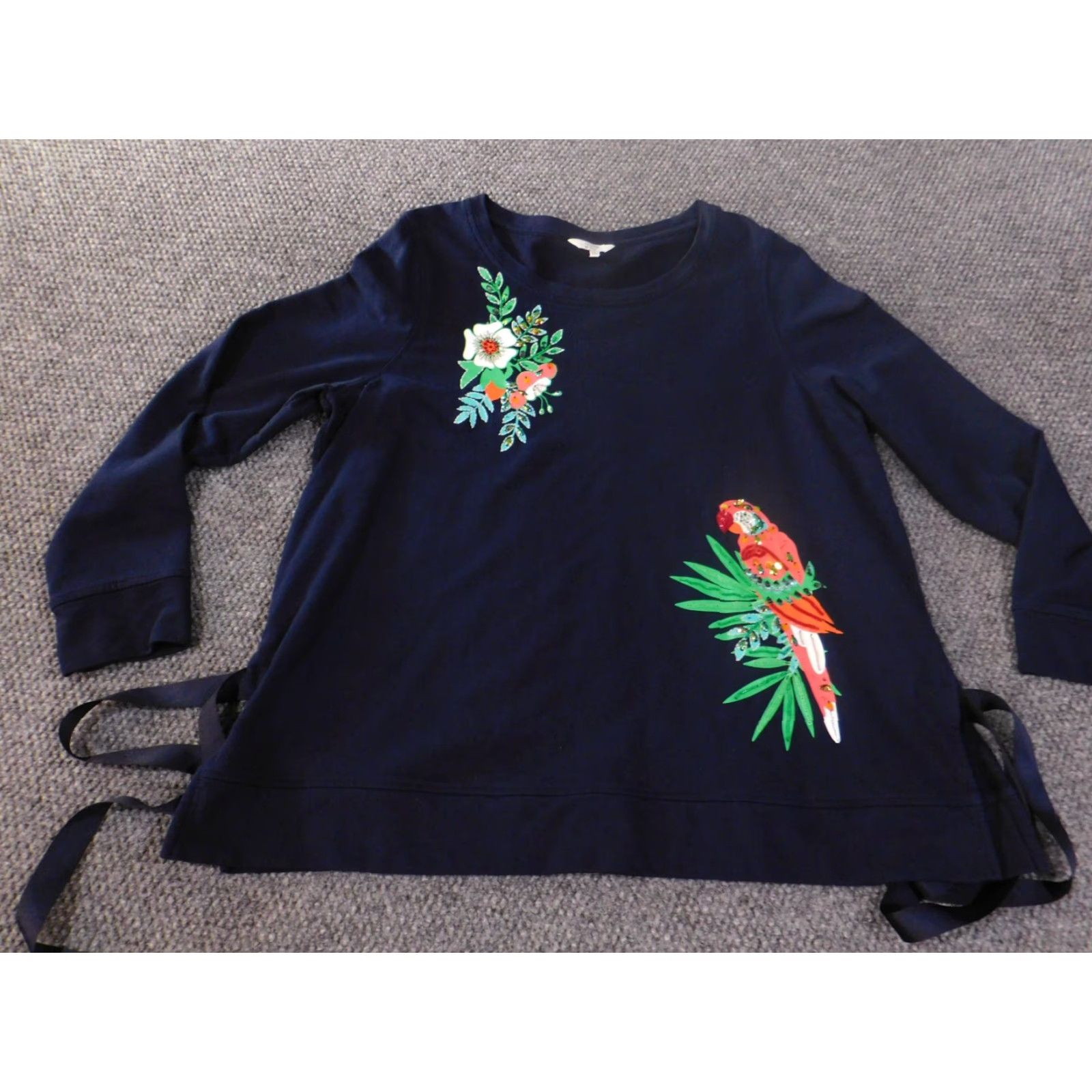 Vintage Crown & Ivy Sweater Pullover Women 2XL Blue Raglan Sleeve Round Neck Knit Cotton Classic Stretch Casual Pullover Regular Size Regular Size XXL / US 16-18 / IT 52-54 - 4 Thumbnail