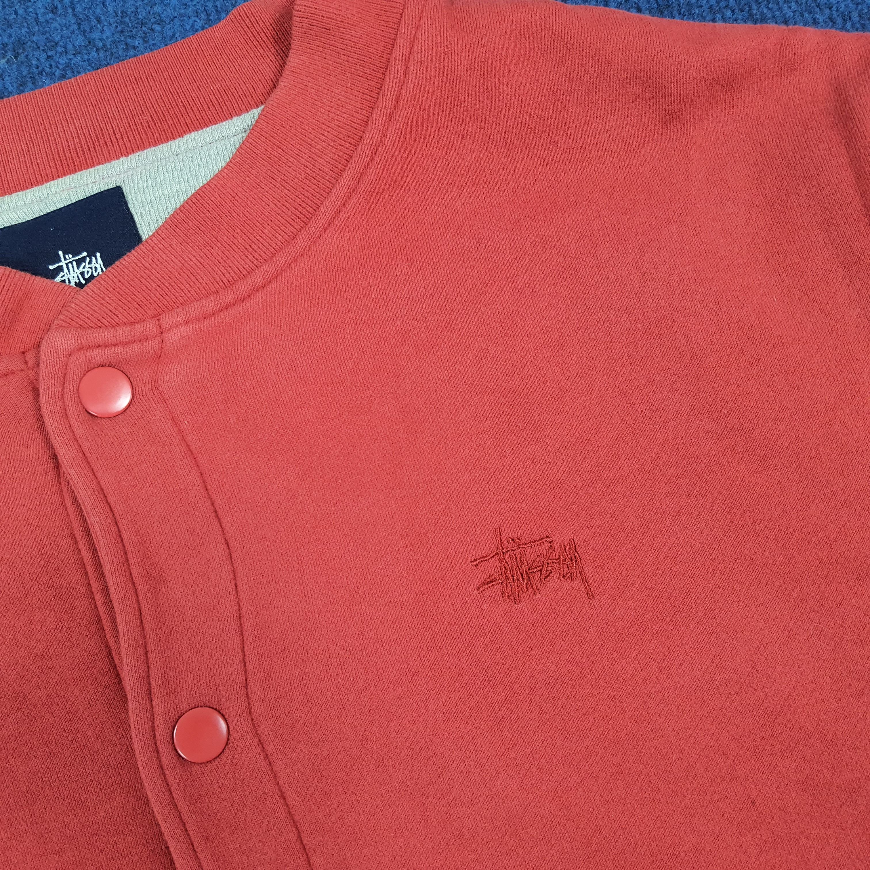 Stussy Vintage Stussy Streetwear Red Varsity Button Up Jacket Size US XL / EU 56 / 4 - 4 Thumbnail