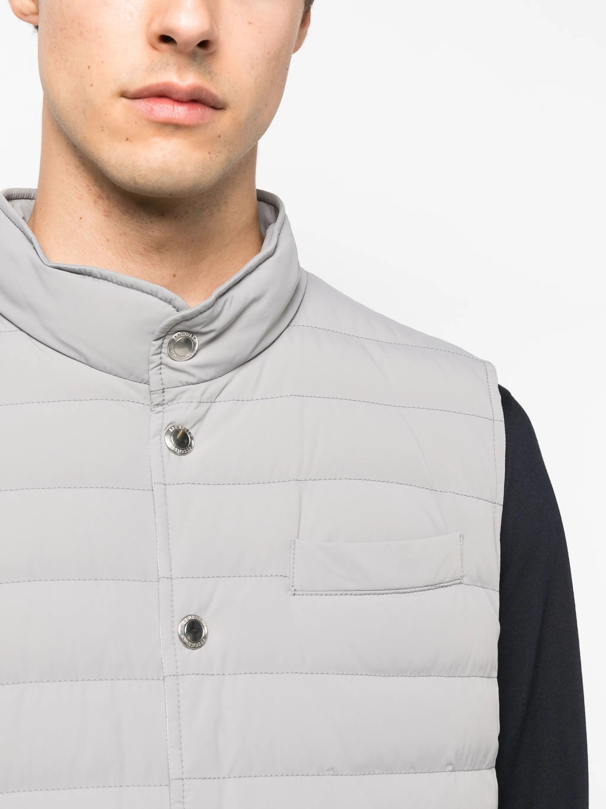Brunello Cucinelli o1gr1nt0525 Padded Down Gilet in Grey Size US L / EU 52-54 / 3 - 5 Thumbnail