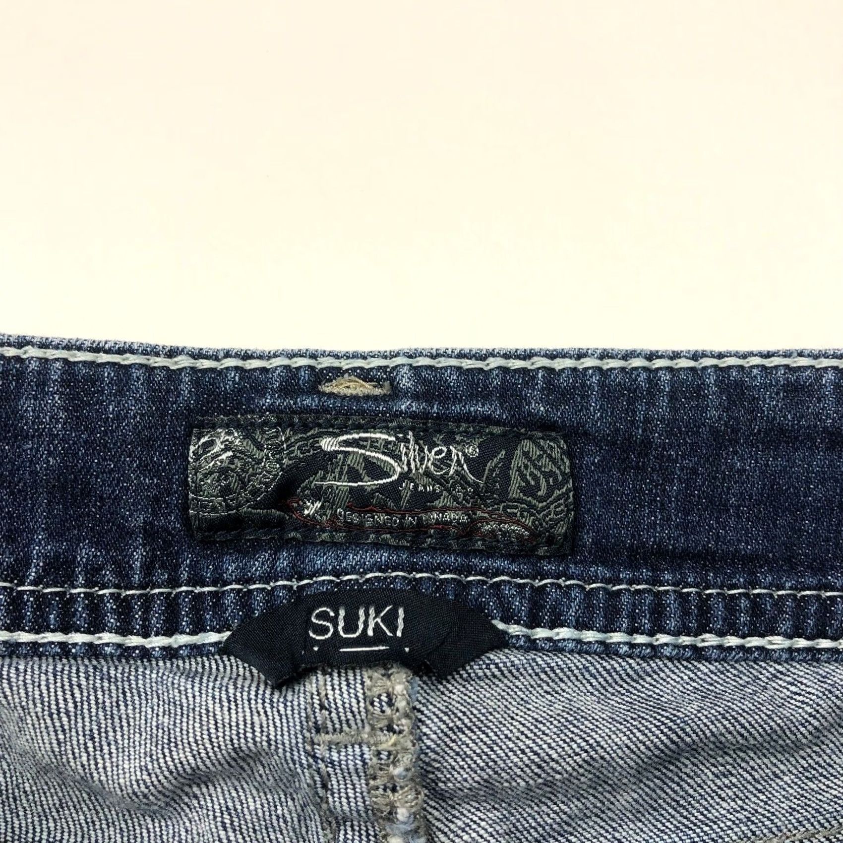 Vintage Silver Suki Flare Jeans 27W 34L Stretch Denim Cotton Blend 28in Waist 33.5in Inseam Women Size 27 Regular Blue Vintage: No Size 27" / US 4 / IT 40 - 7 Thumbnail
