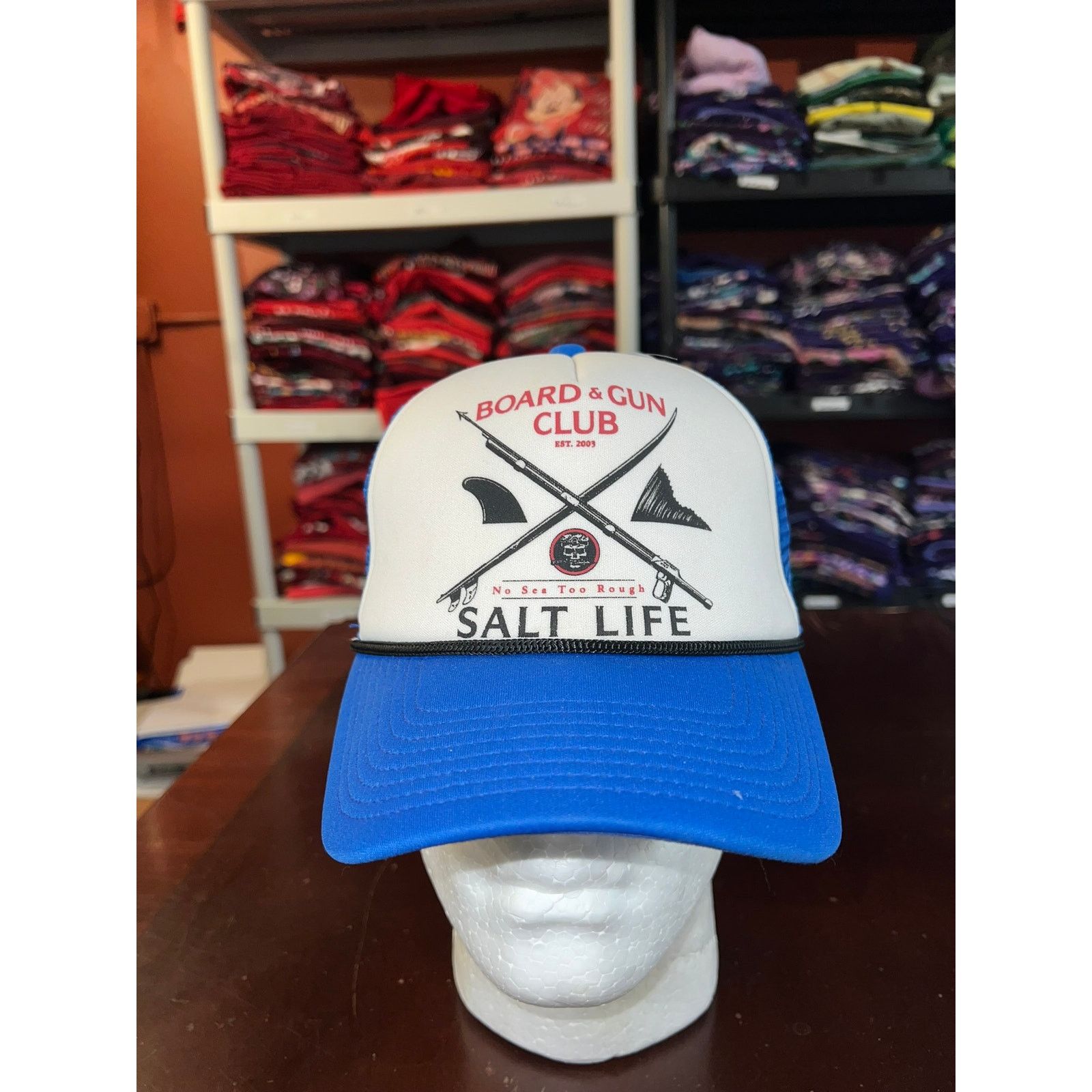 Vintage Salt Life Hat Board & Gun Club No Sea Rough Snapback Cap Size ONE SIZE - 1 Thumbnail