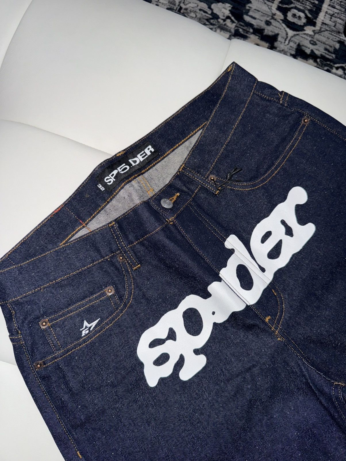 Sp5der Spider denim logo shorts Size US 32 / EU 48 - 4 Thumbnail