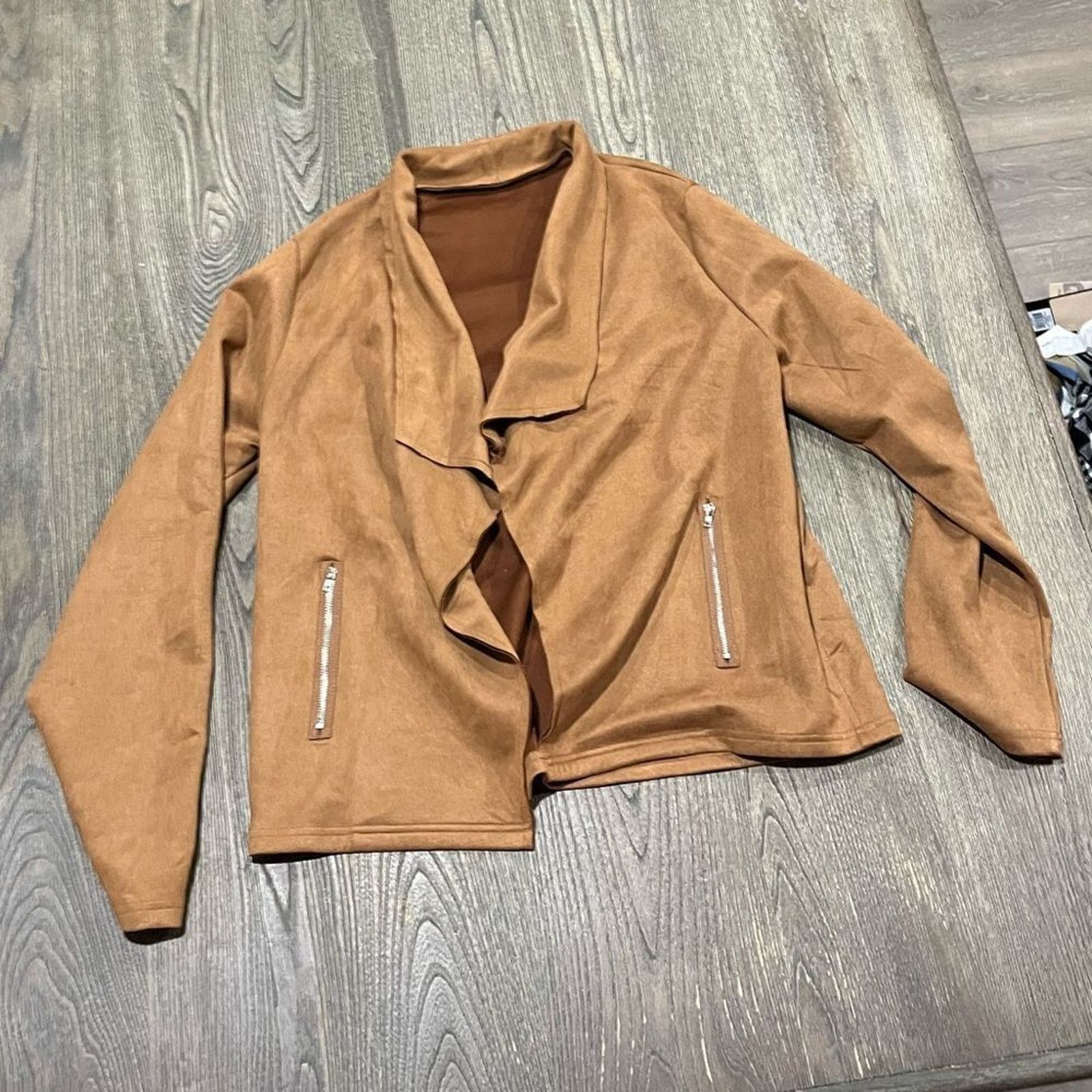 Shein Shein Suede Frenchy Waterfall Collar Coat Zipper Pockets XL Size XL / US 12-14 / IT 48-50 - 1 Thumbnail