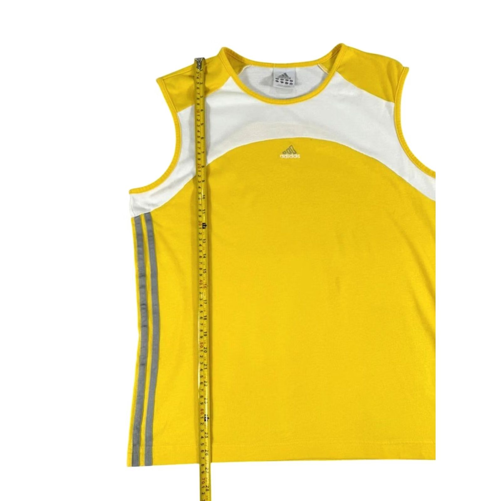 Adidas Adidas Women’s L Yellow White Athletic Tank Top Sleeveless Size L / US 10 / IT 46 - 7 Thumbnail