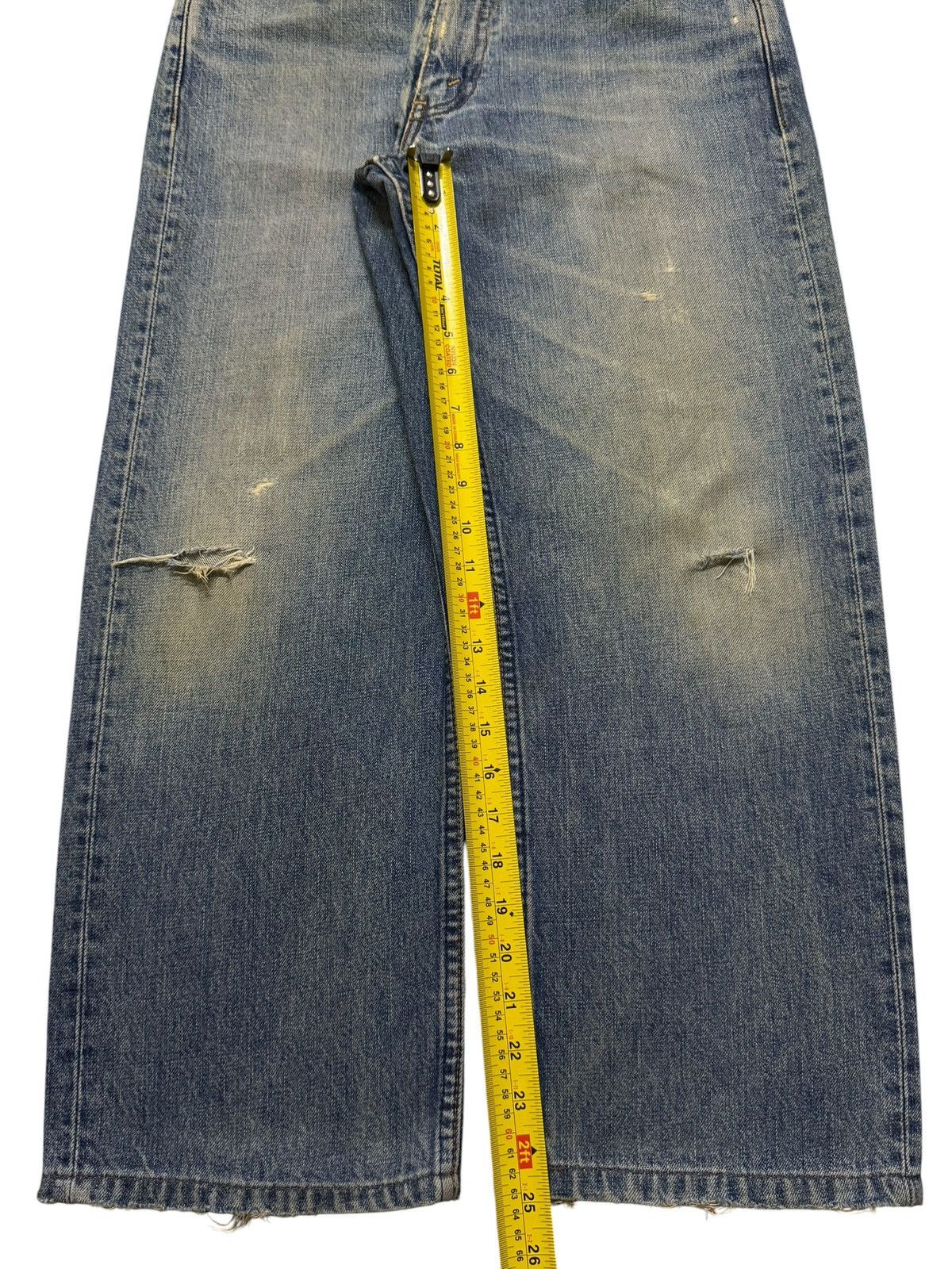 Levi's Vintage 90s Levis 503 Blue Mud Wash Distress Wide Leg Baggy Size US 31 - 11 Thumbnail