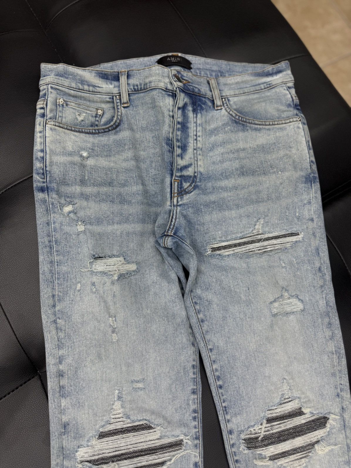 Amiri Amiri MX1 Jeans Blue Glitter Iridescent Patch Size 34 Size US 34 / EU 50 - 7 Thumbnail