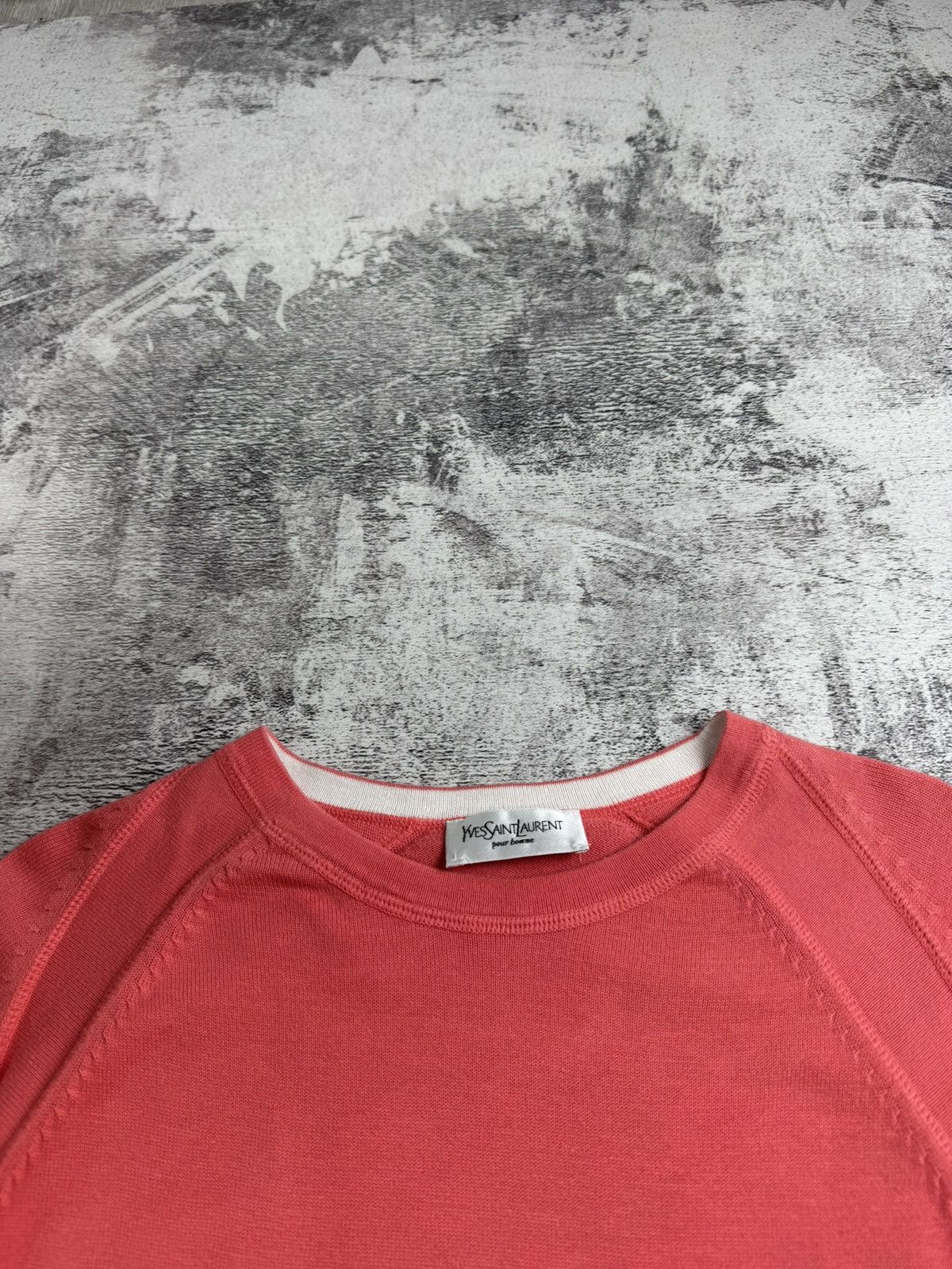 Yves Saint Laurent Yves Saint Laurent Men’s Cotton YSL Knit Pink XL Sweatshirt Sweater Pullover Size US XL / EU 56 / 4 - 10 Thumbnail