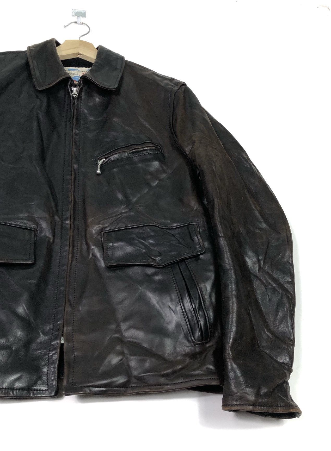 Aero Leathers RARE🔥HORSEHIDE FRONT QUARTER W/ ALPACA WOOL 6-POCKETS Size US M / EU 48-50 / 2 - 6 Thumbnail