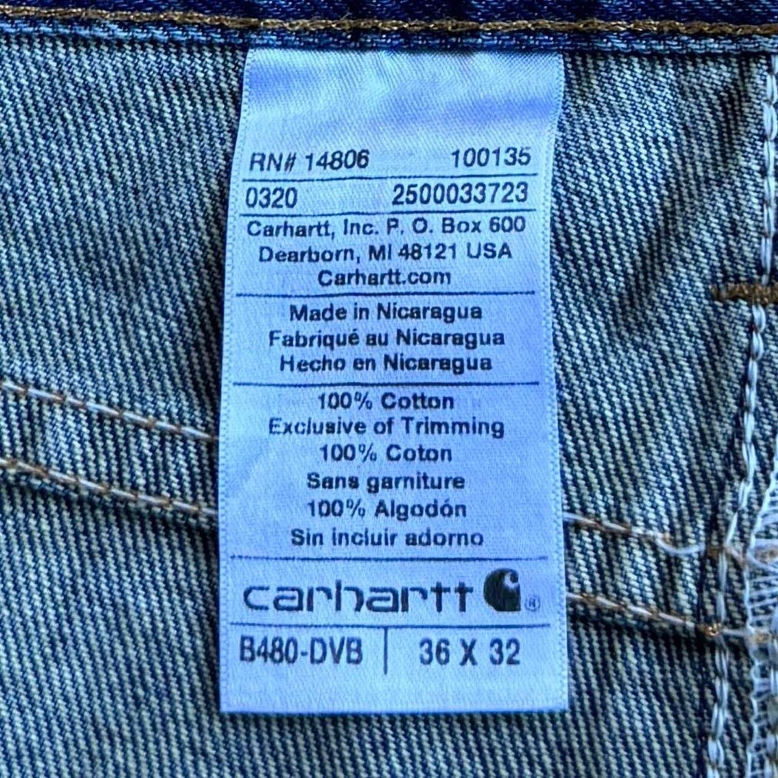Carhartt × Carhartt Wip × Vintage Vintage Y2K Carhartt Baggy Essential Blue Denim Jeans Size US 36 / EU 52 - 4 Thumbnail
