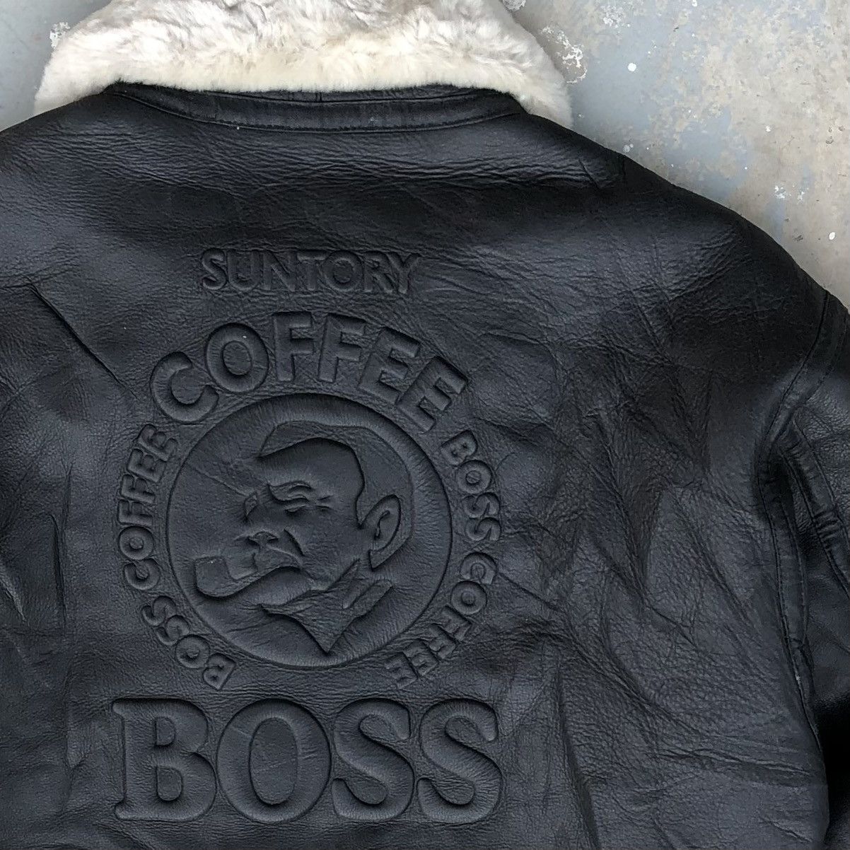 Vintage Vintage Suntory Boss Coffee B-3 Sherpa Leather Jacket Size US M / EU 48-50 / 2 - 3 Thumbnail