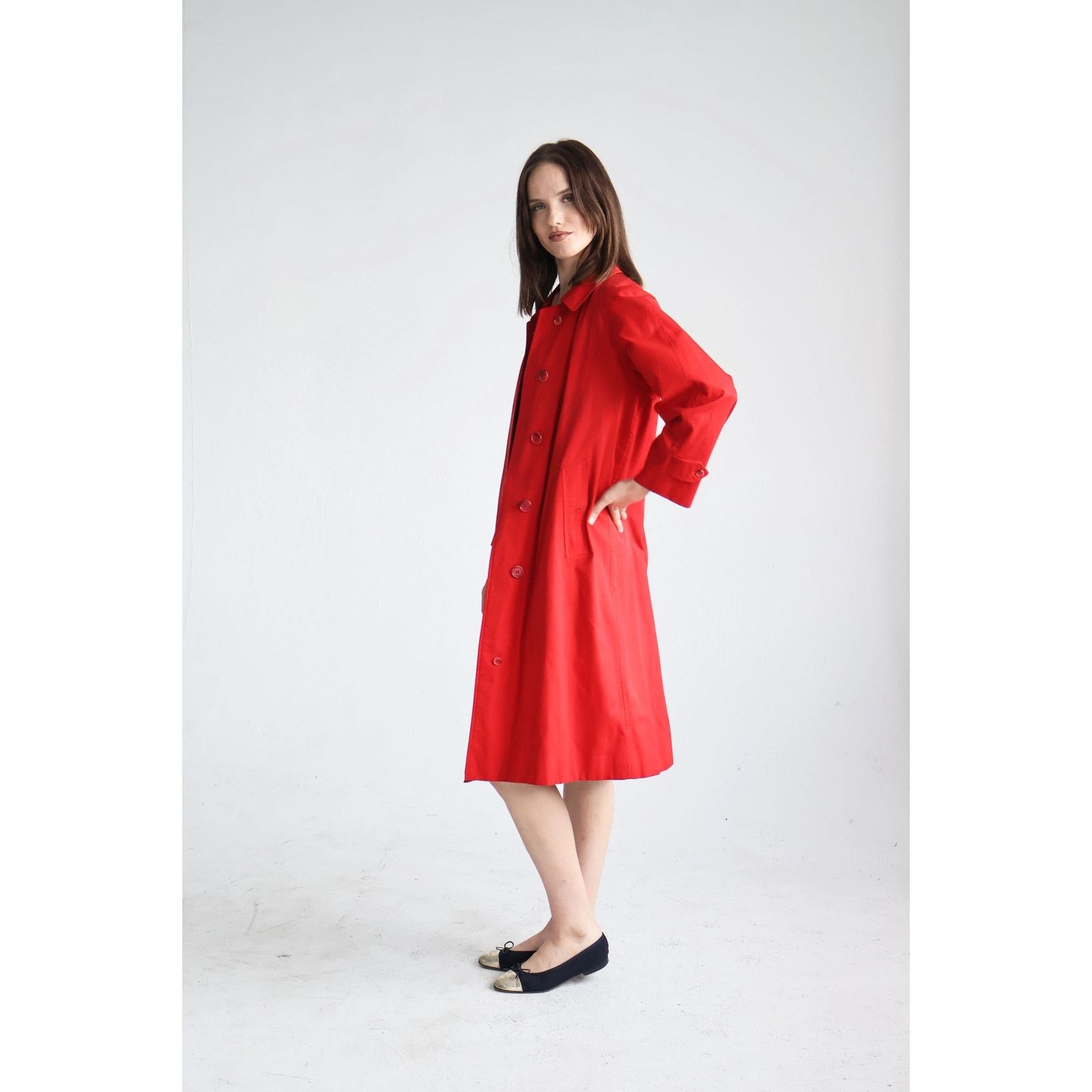 Burberry BURBERRY LONDON for Galtrucco Milano Trench Coat in Rouge Size M / US 6-8 / IT 42-44 - 7 Thumbnail