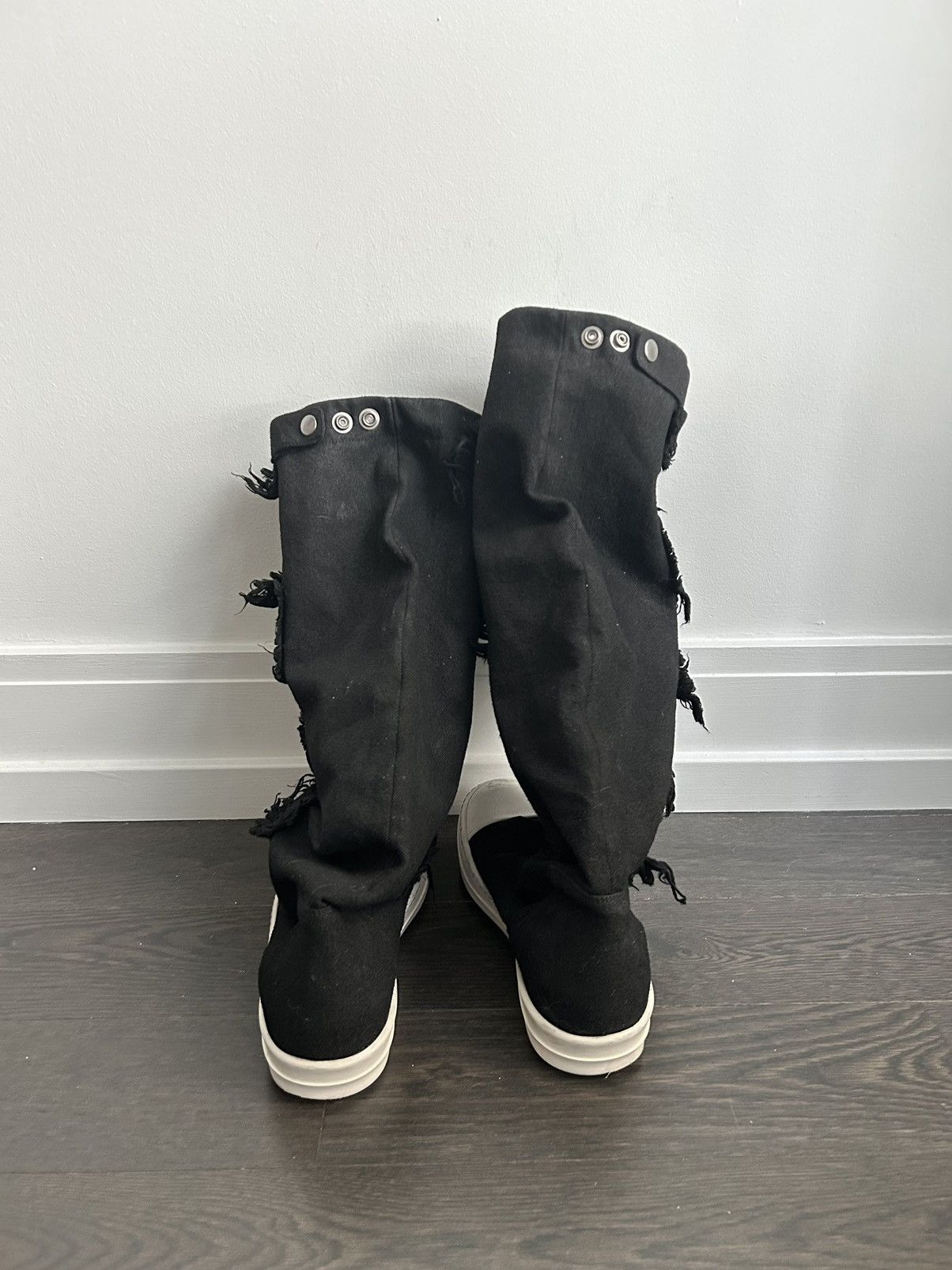 Rick Owens Rick Owens Elefant Distressed Denim Sneaker Boots Size US 7 / EU 40 - 6 Thumbnail