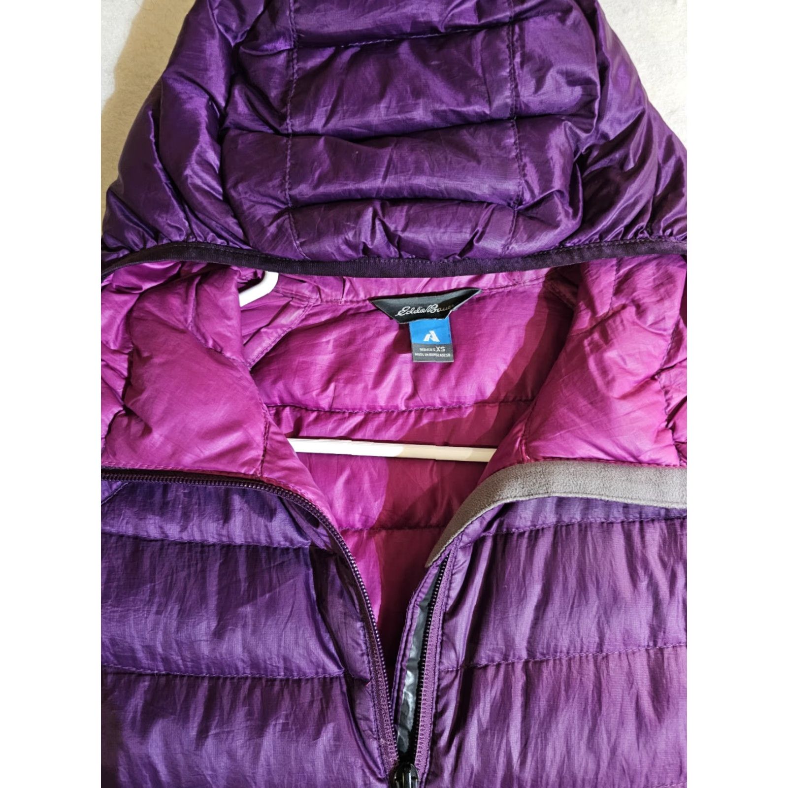 Eddie Bauer Eddie Bauer Jacket Womens X-Small Purple Down Quilted Hooded First Ascent Outdoor Classic Size XS / US 0-2 / IT 36-38 - 3 Thumbnail