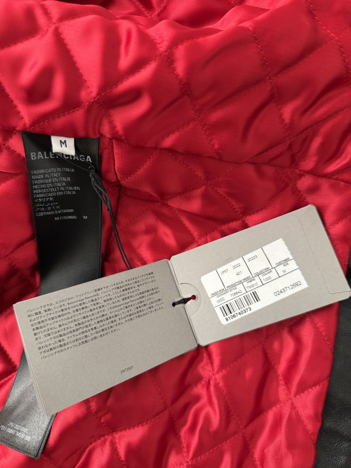 Balenciaga FW22 Lost Tape Upcycled Leather Jacket Size US M / EU 48-50 / 2 - 11 Thumbnail