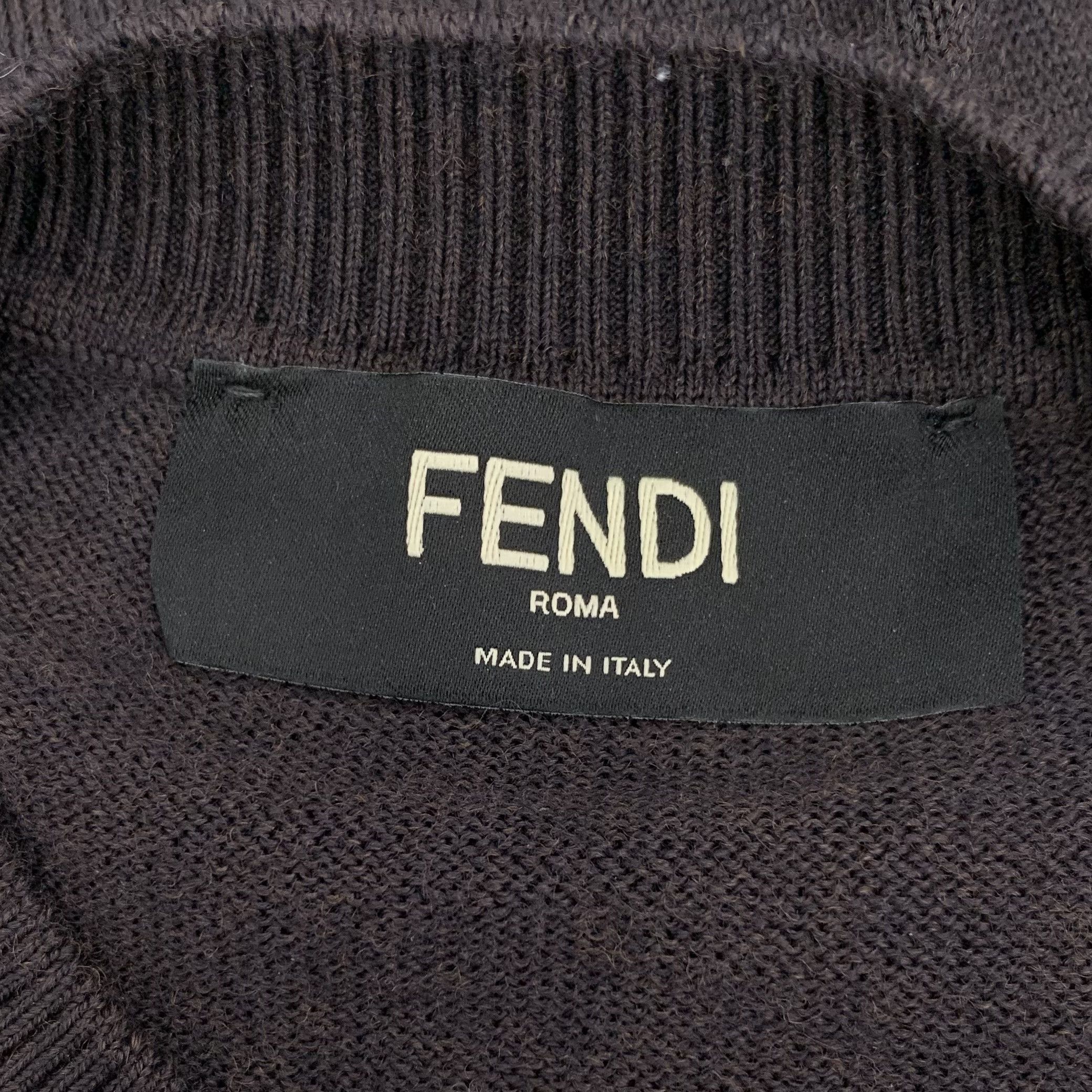 Fendi Fendi Colorblock Logo Wool Crewneck Sweater (Size M) Size M / US 6-8 / IT 42-44 - 2 Thumbnail