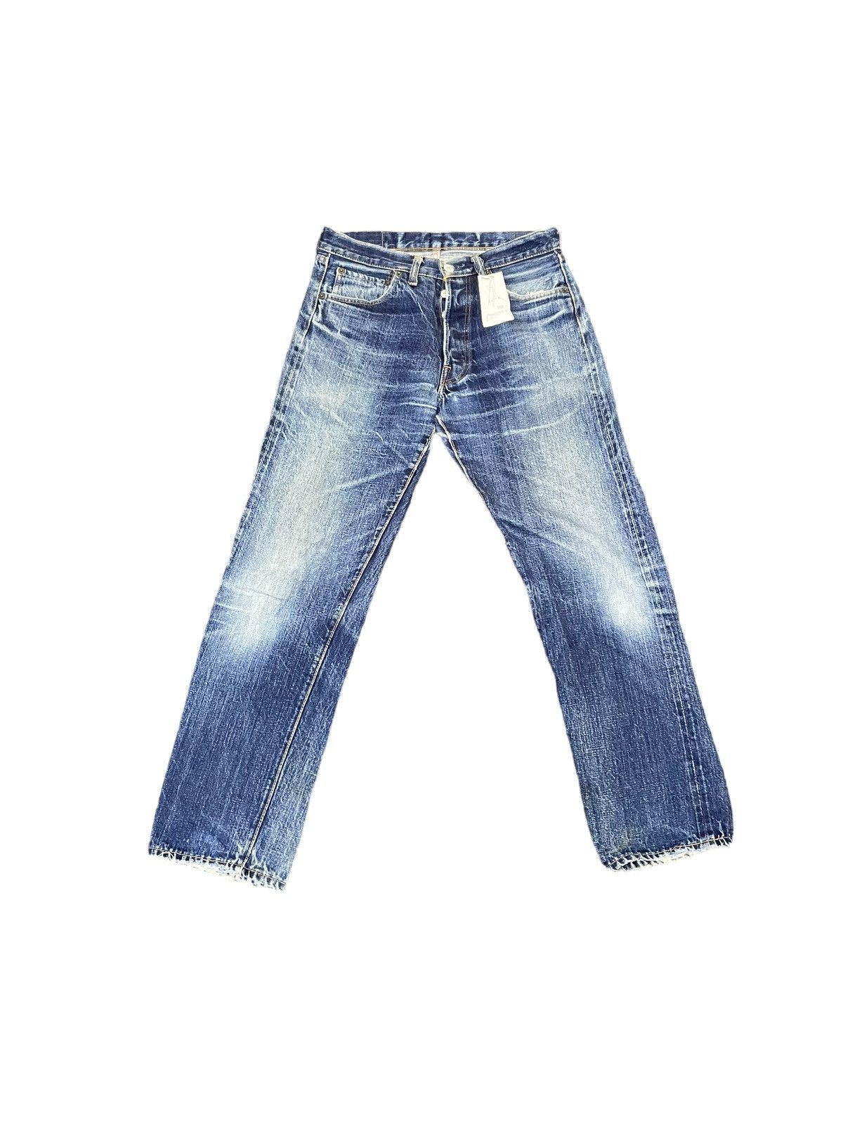 Denime × Vintage Vintage Denime x Shiprs Selvedge Distresed Denim Size US 31 - 2 Thumbnail