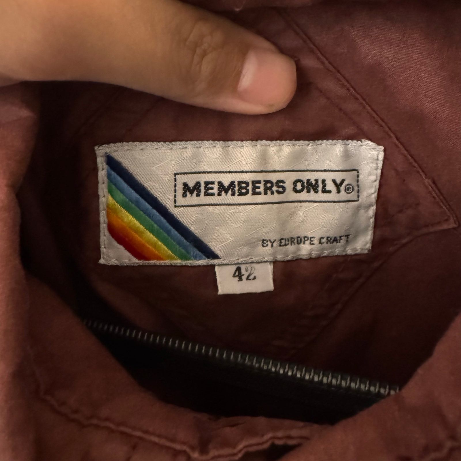 Members Only × Vintage Vintage 80s Zip Up Collar Jacket - Red / Maroon Fits S/M Size US M / EU 48-50 / 2 - 6 Thumbnail