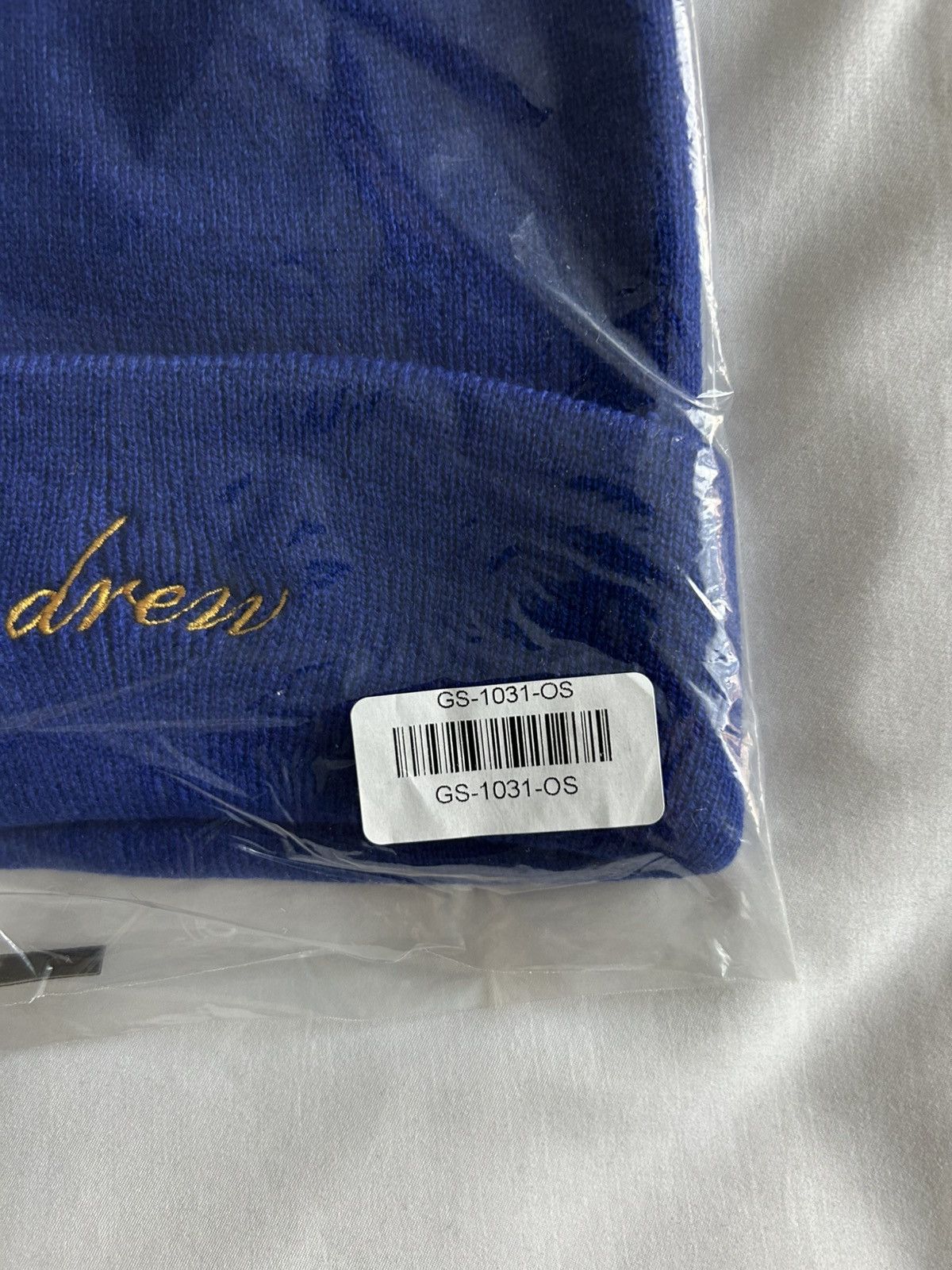 Drew House × Justin Bieber Drew House Cursive Beanie Royal Blue Size ONE SIZE - 6 Thumbnail