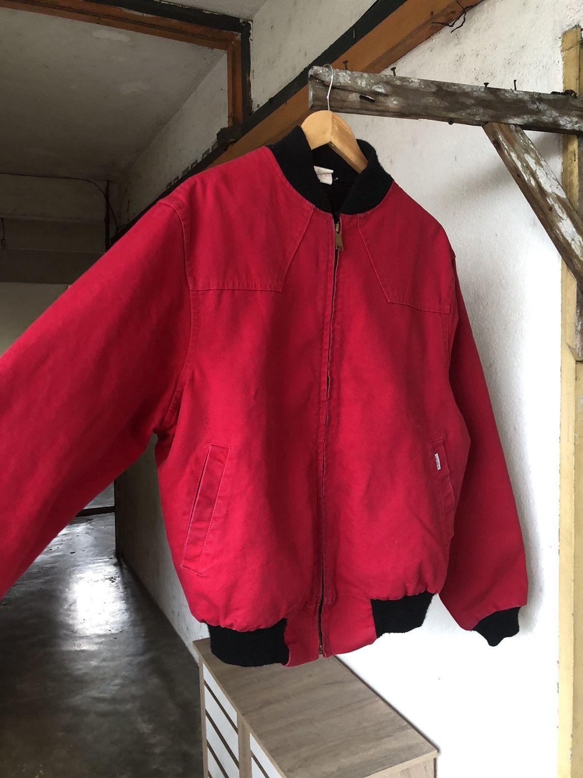 Carhartt Rare❗️Vintage 90s Carhartt 100 Years Red Bomber Jacket Size US L / EU 52-54 / 3 - 13 Thumbnail