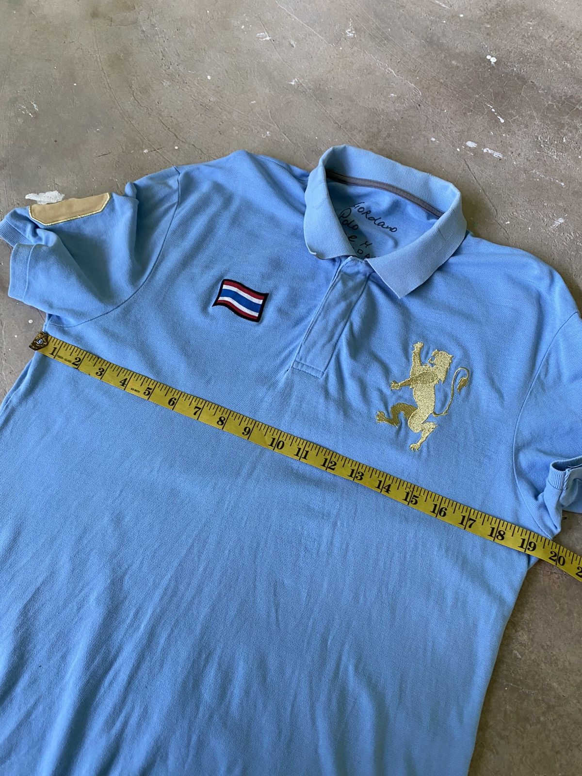 Giordano Giordano Polo Lion Crest Patch Sky Blue Shirt Size US M / EU 48-50 / 2 - 14 Thumbnail