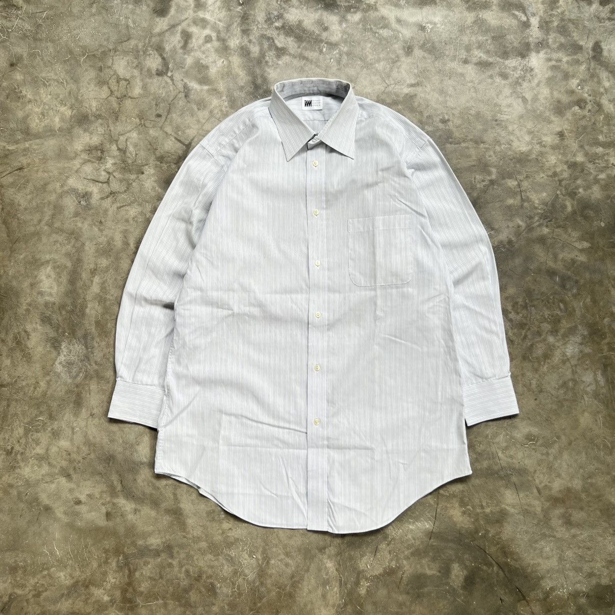 Issey Miyake Vintage 90s Issey Miyake Vertical Stripe Long Sleeve Shirt Size US L / EU 52-54 / 3 - 1 Thumbnail