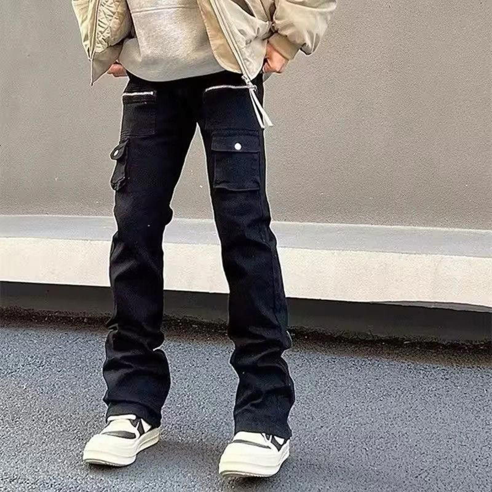 Vintage Zipper Black Flared Jeans Cargo Pants Size US 32 / EU 48 - 9 Thumbnail